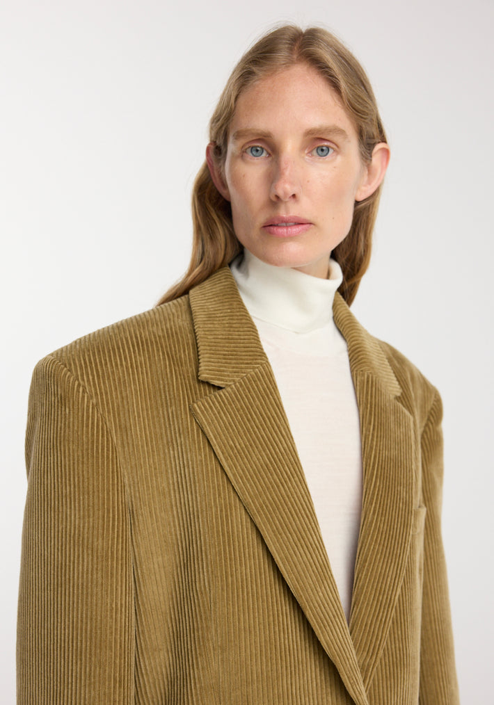 Oversized corduroy blazer jacket | beige