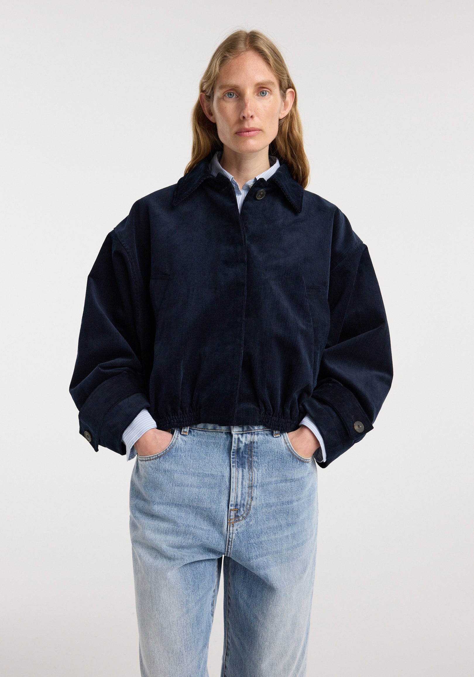 Corduroy blouson jacket | night