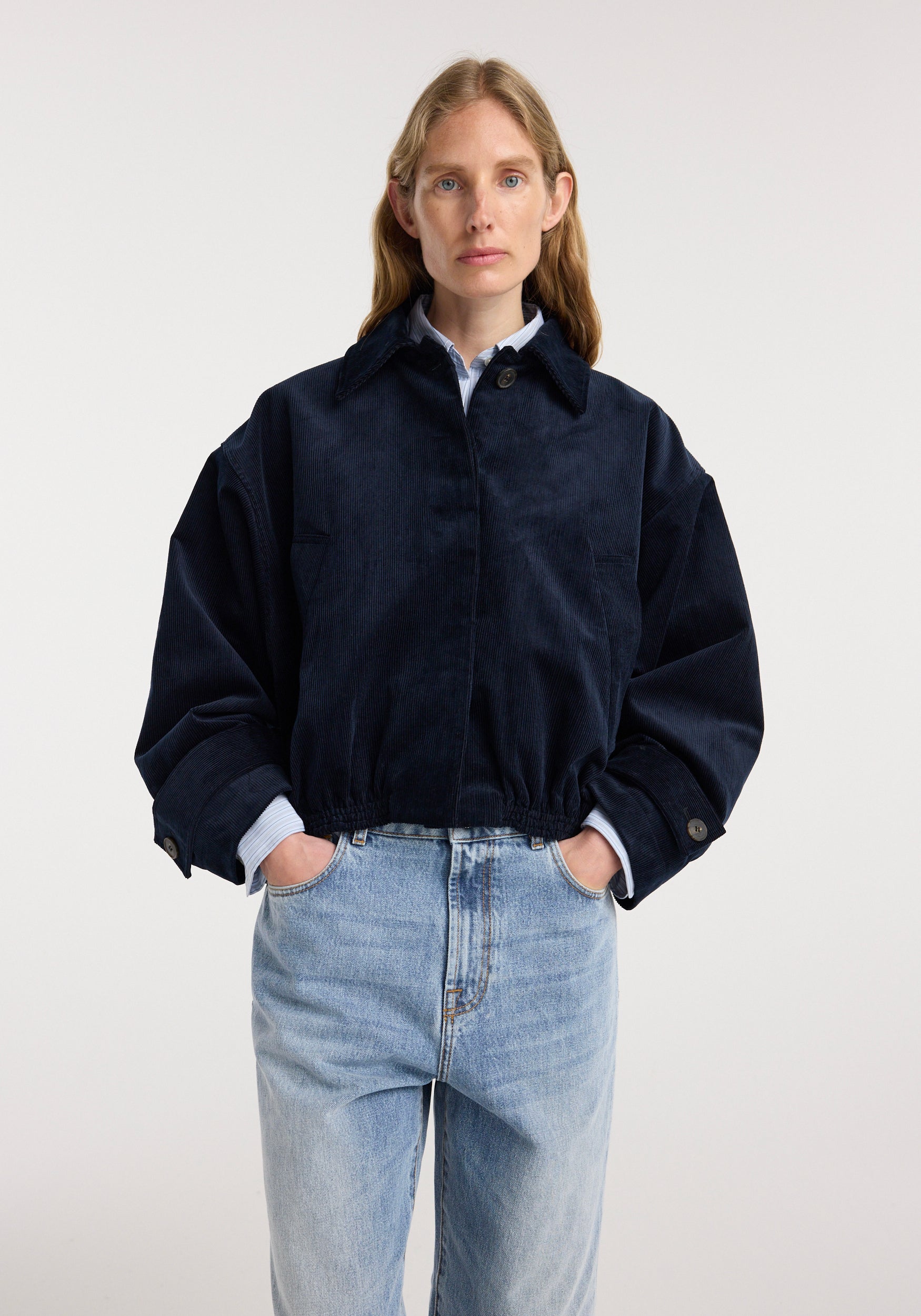 Corduroy blouson jacket | night
