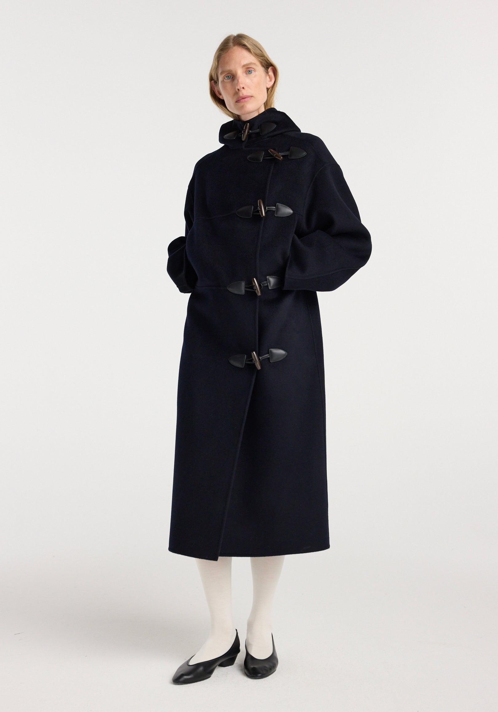 Double-faced wool duffel coat | navy
