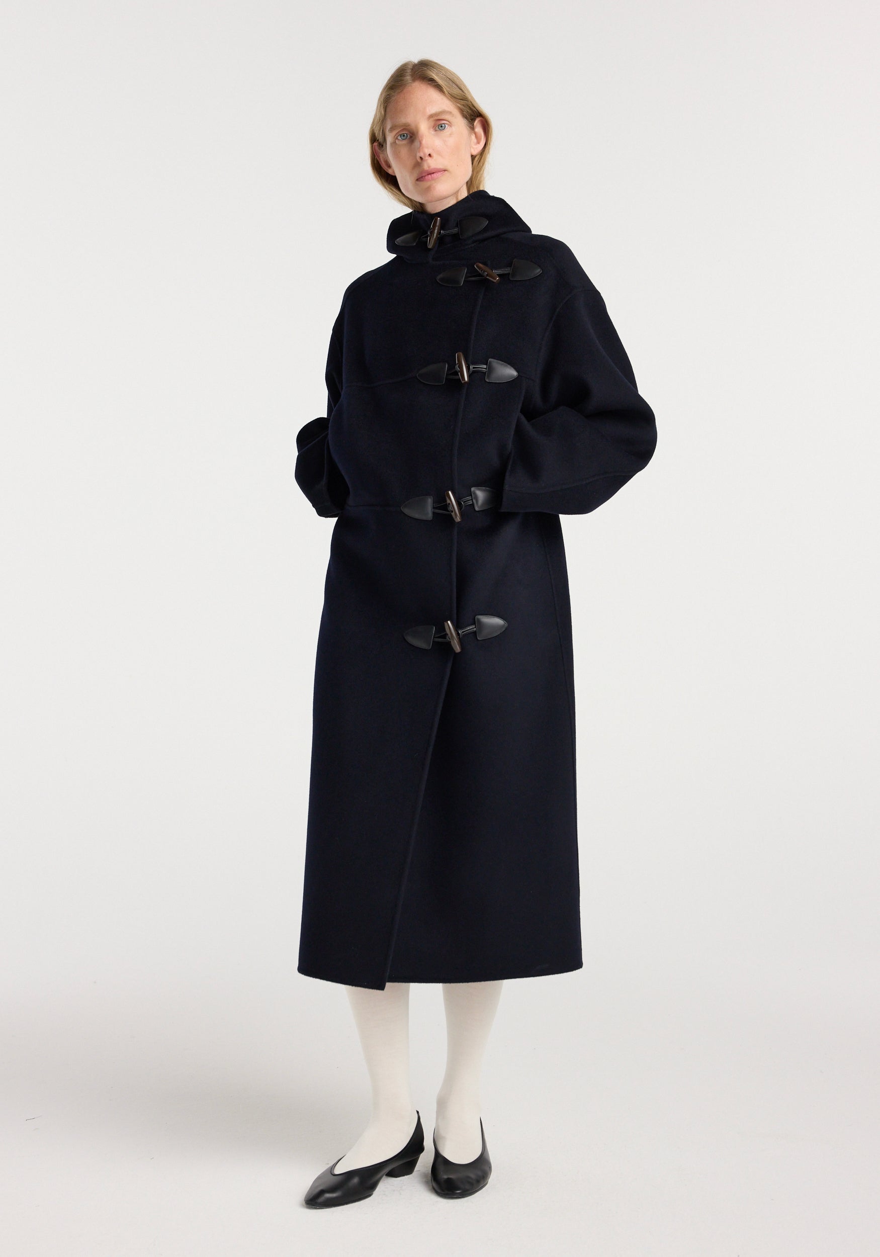 Double-faced wool duffel coat | navy