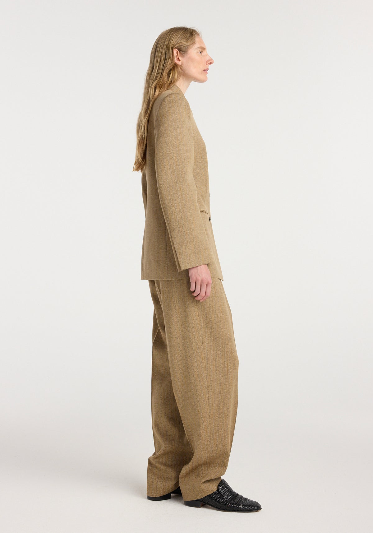 Overlap lapel blazer | heritage stripe