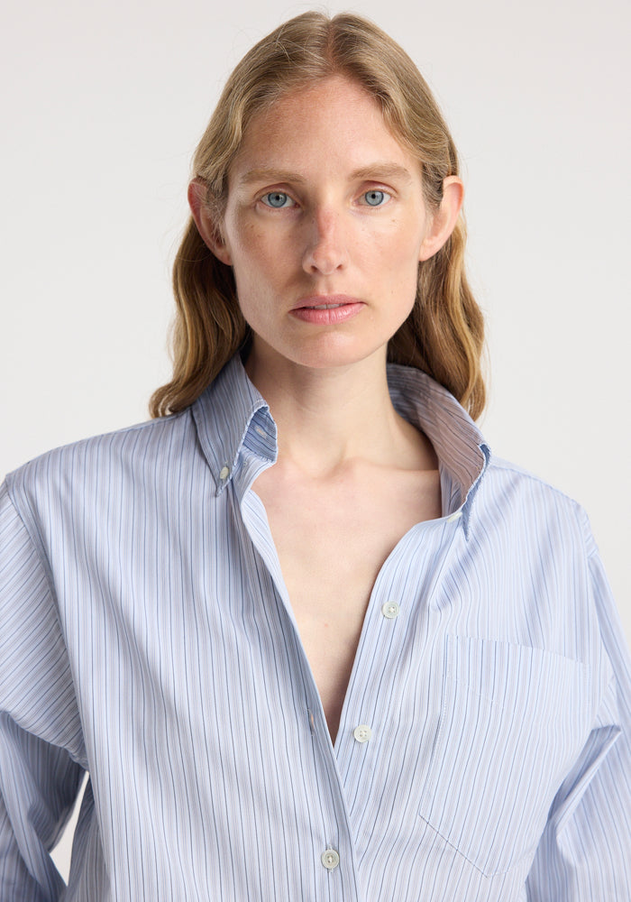 Oxford striped shirt | blue stripe
