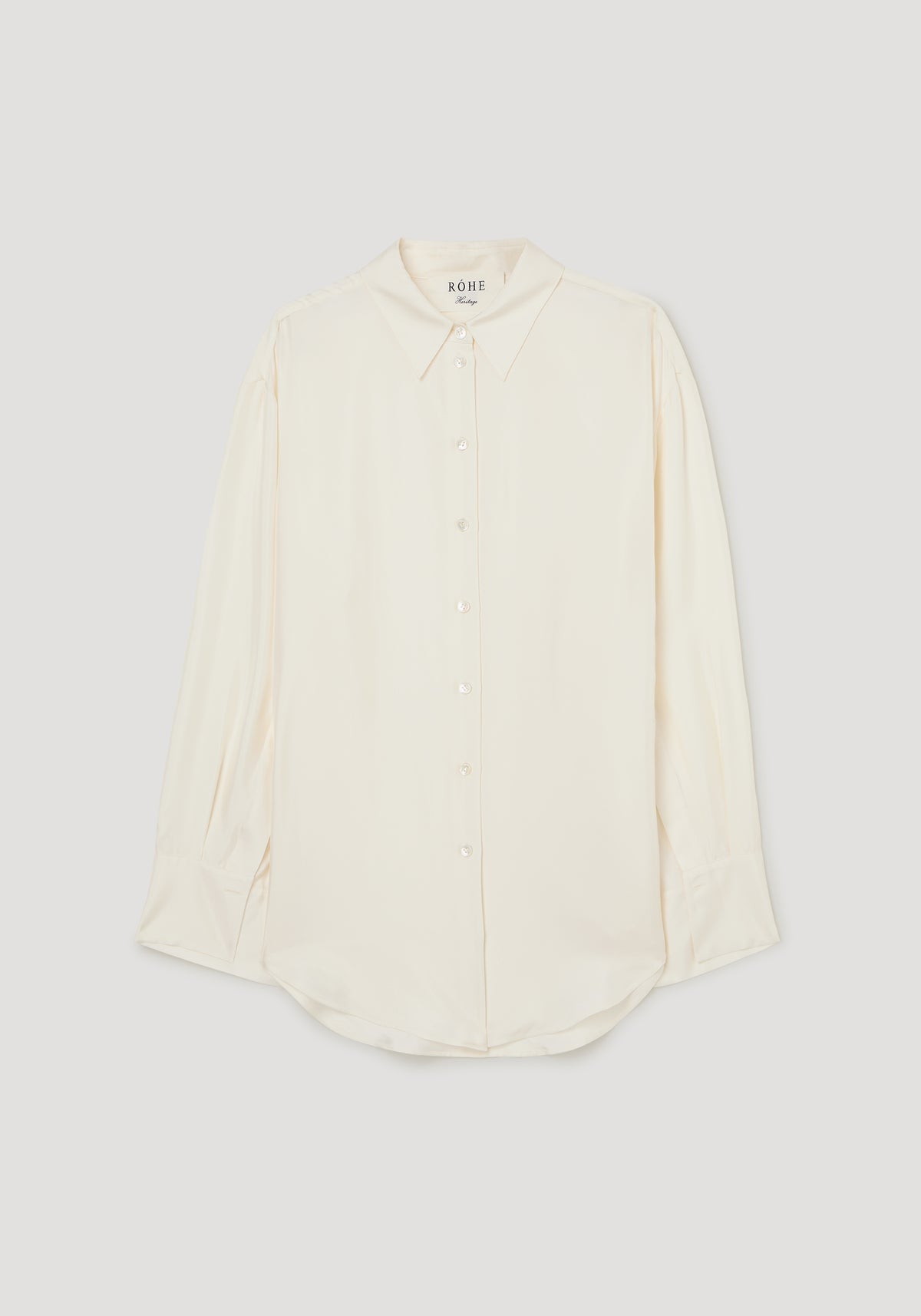 Silk open-sleeve detailed shirt | cream