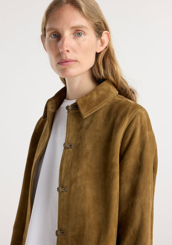 Suede pankou overshirt | sage