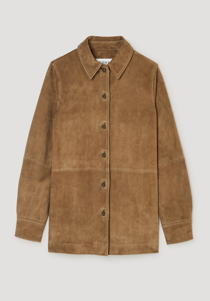 Suede pankou overshirt | sage