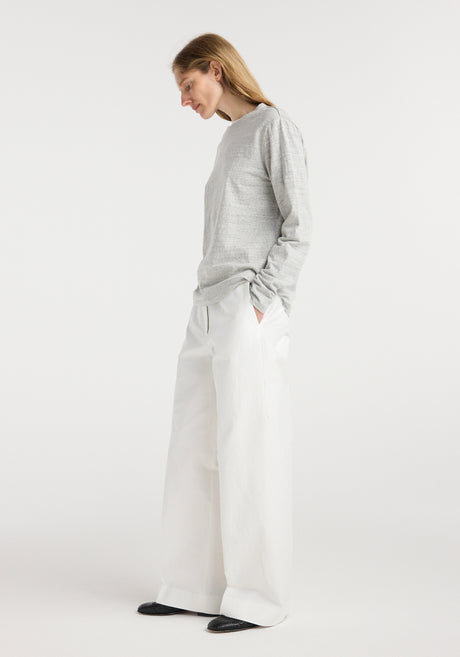 Japanese mouliné jersey long sleeve | grey mouliné
