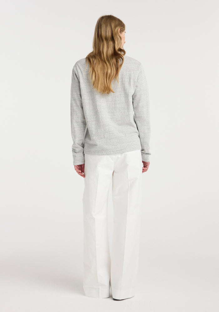 Japanese mouliné jersey long sleeve | grey mouliné