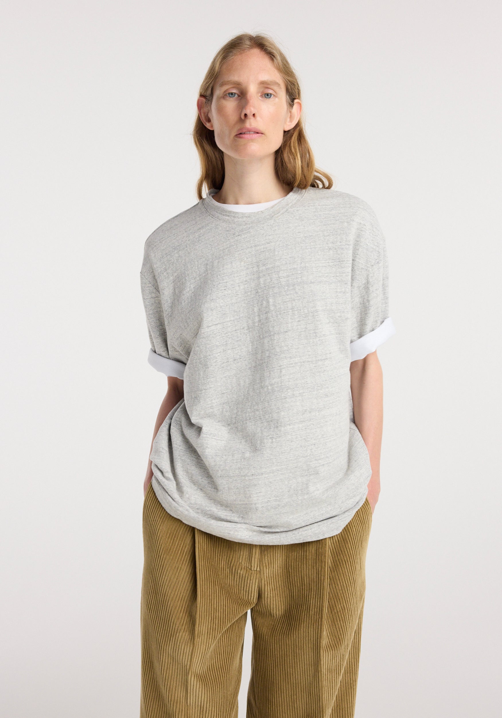 Japanese mouliné jersey t-shirt | grey mouliné