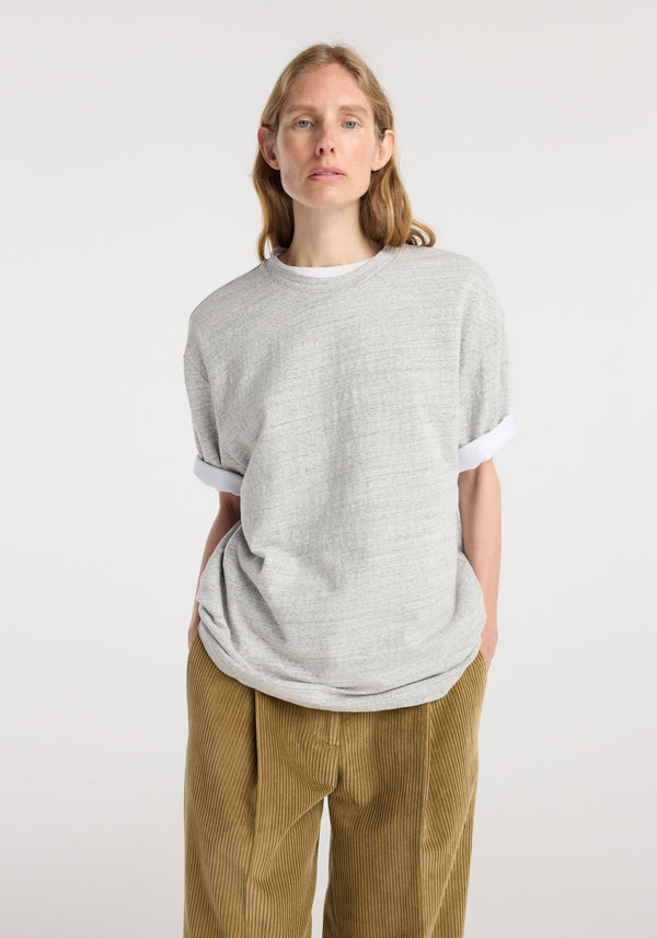 Japanese mouliné jersey t-shirt | grey mouliné