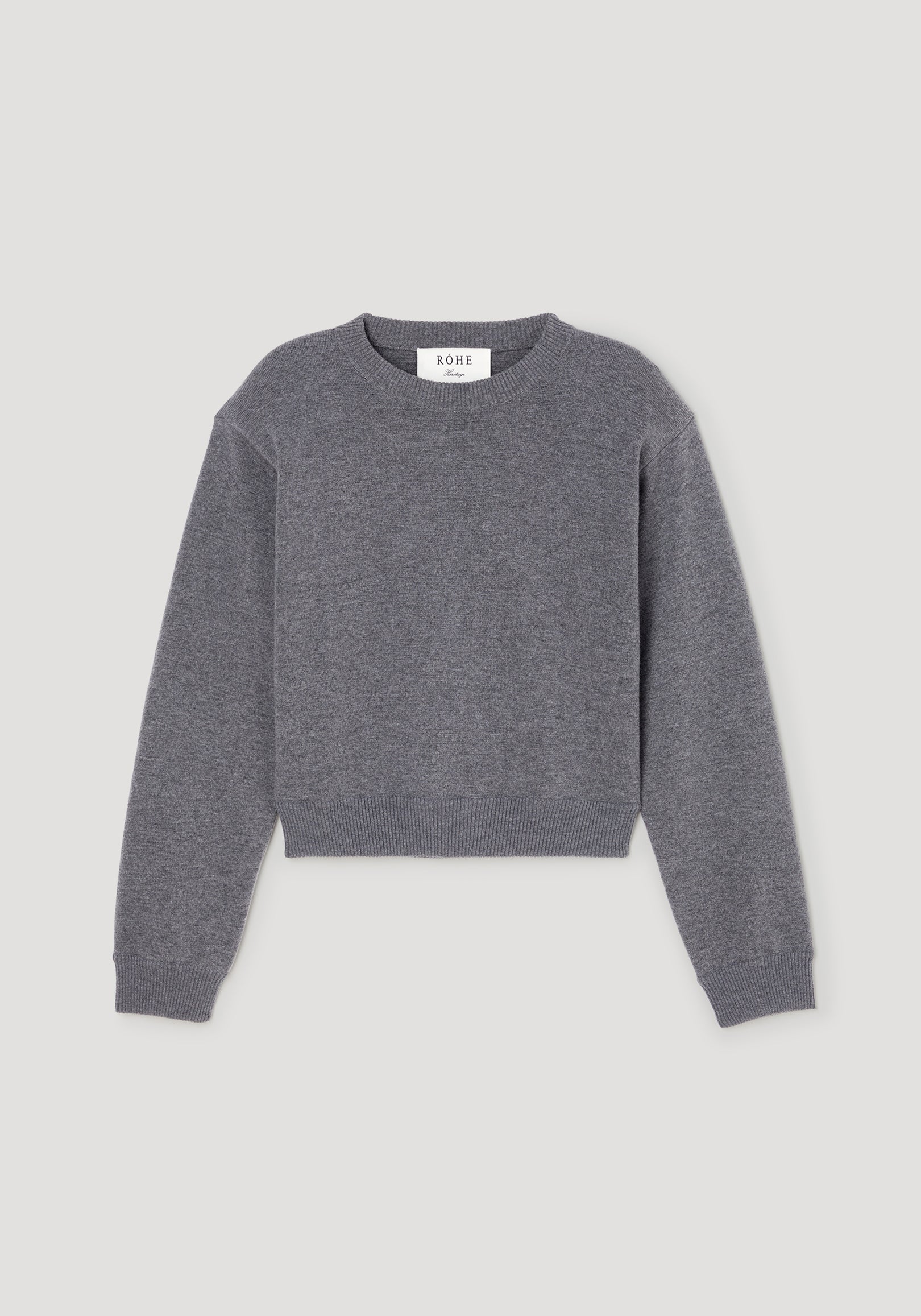 Statement shoulder crewneck | mid grey melange