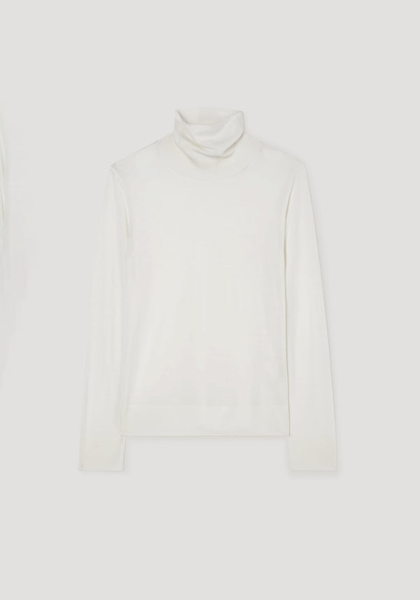 Fine-knit wool cashmere turtleneck | off white