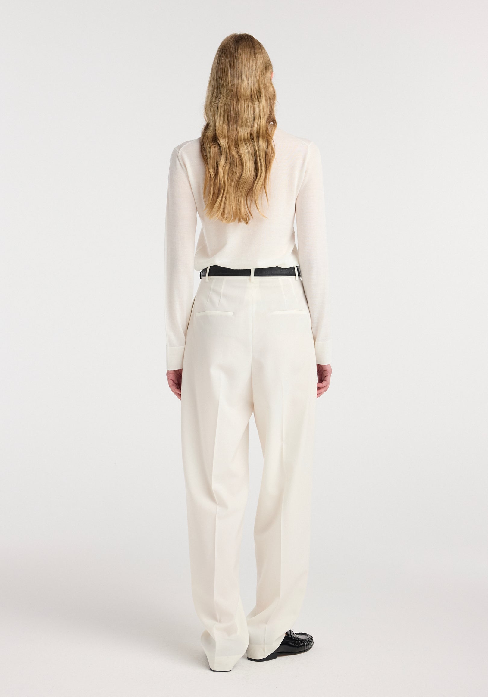 Fine-knit wool cashmere turtleneck | off white