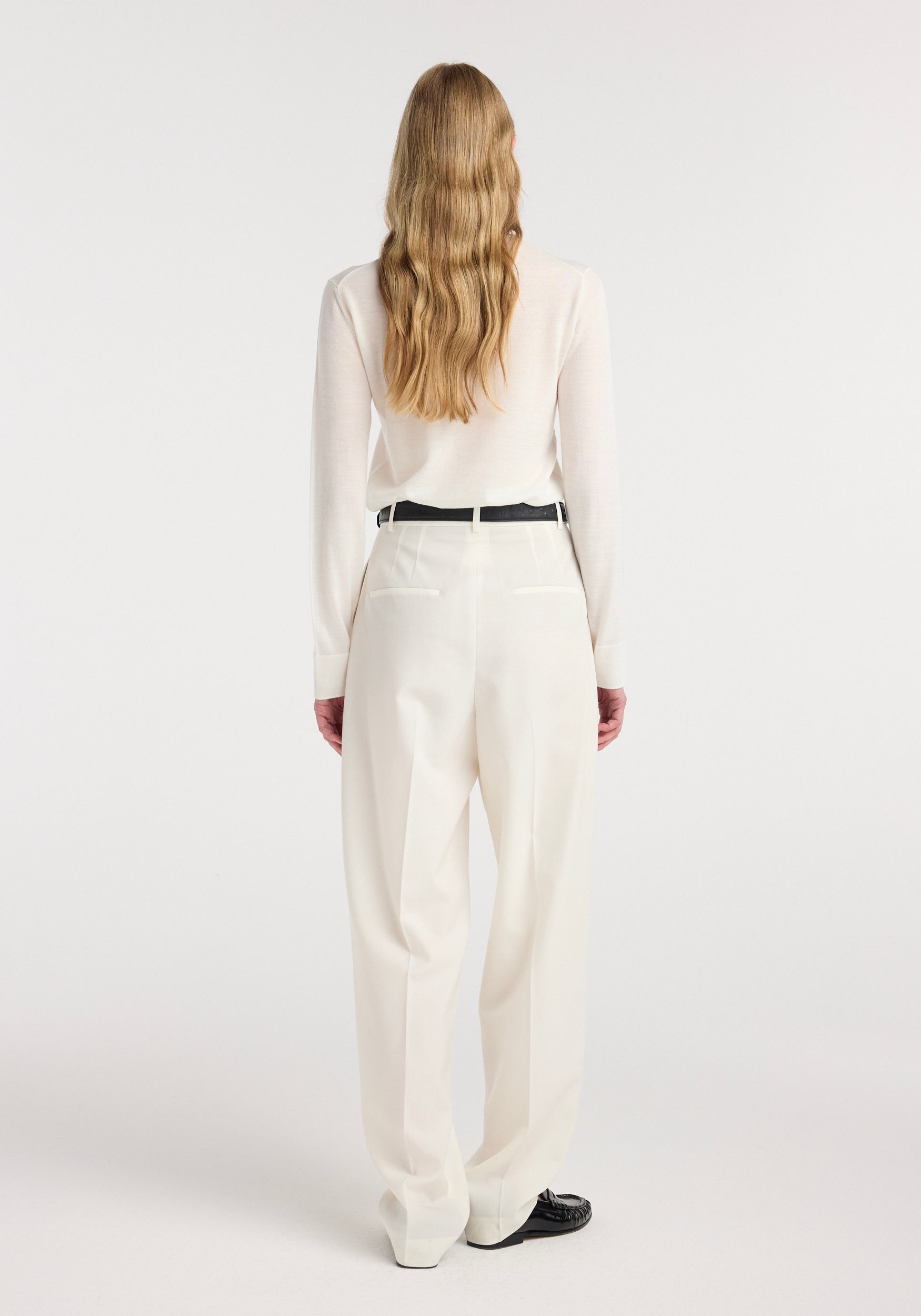 Fine-knit wool cashmere turtleneck | off white