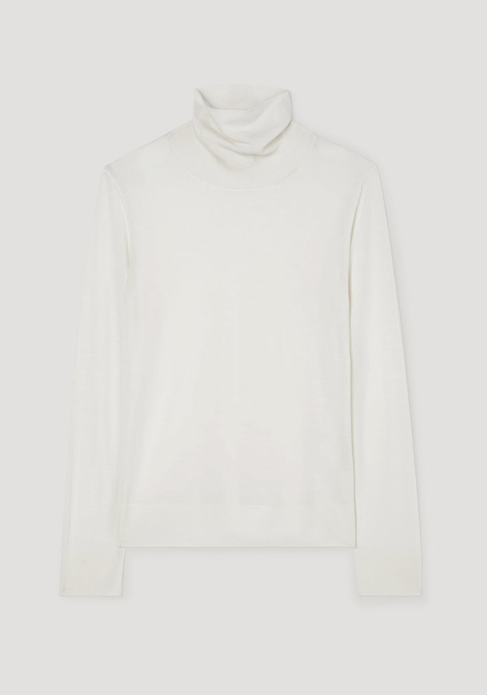 Fine-knit wool cashmere turtleneck | off white