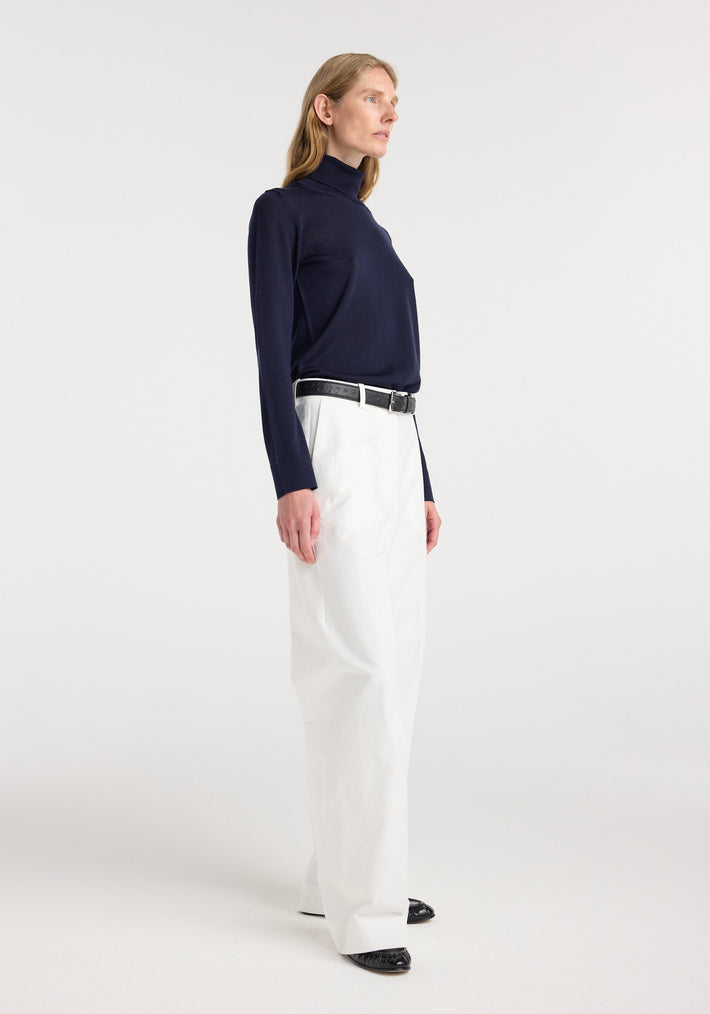 Fine-knit wool cashmere turtleneck | navy