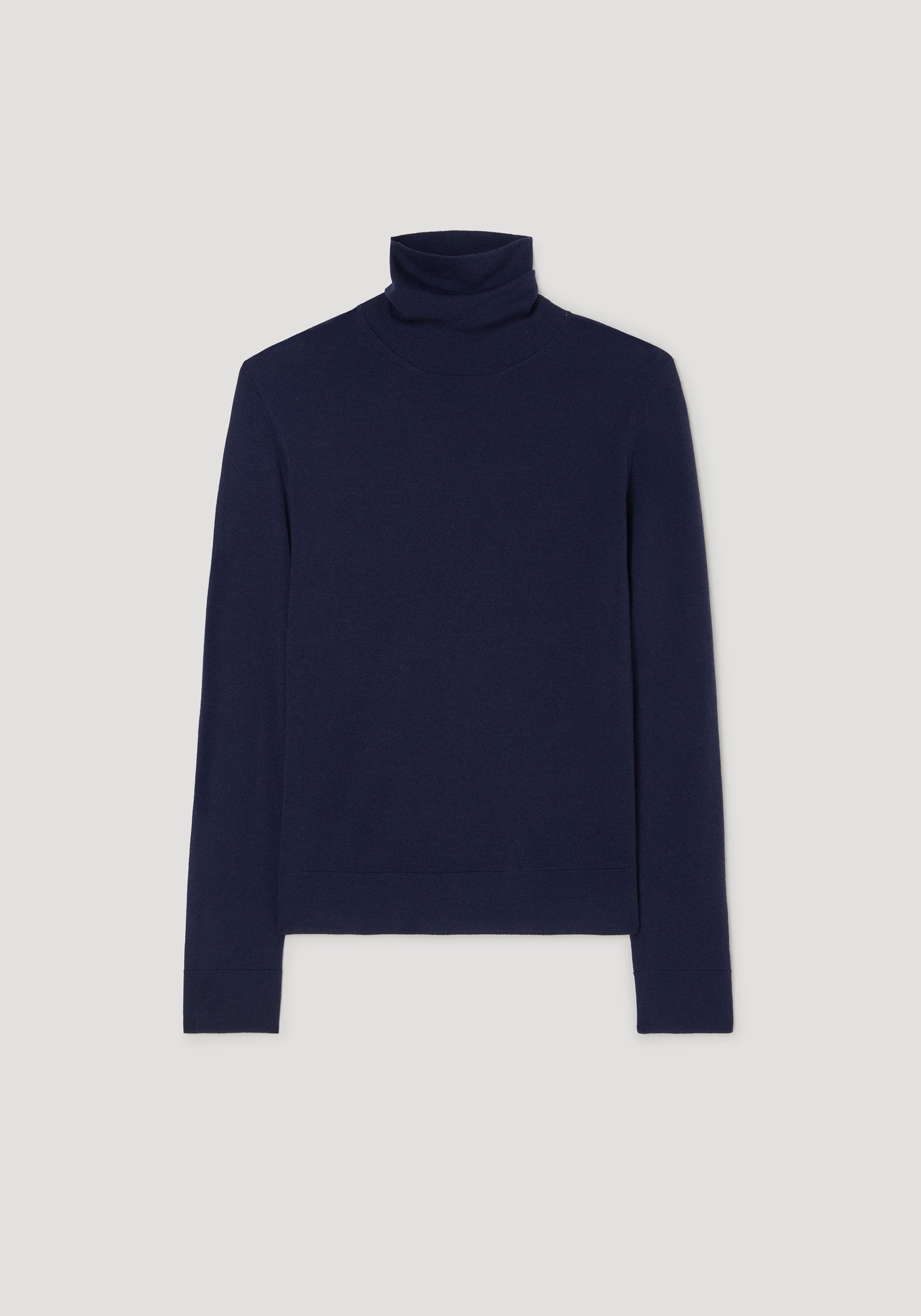 Fine-knit wool cashmere turtleneck | navy