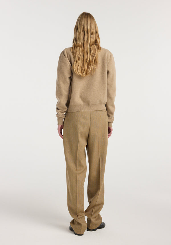 Zipped mouliné polo | camel