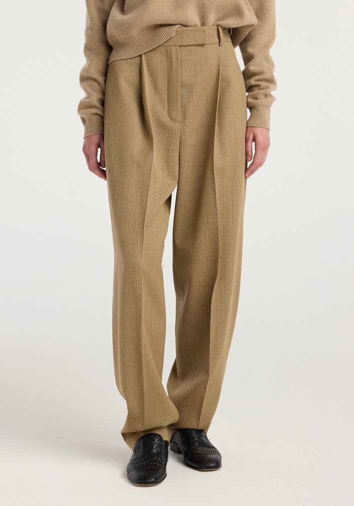 Zipped mouliné polo | camel