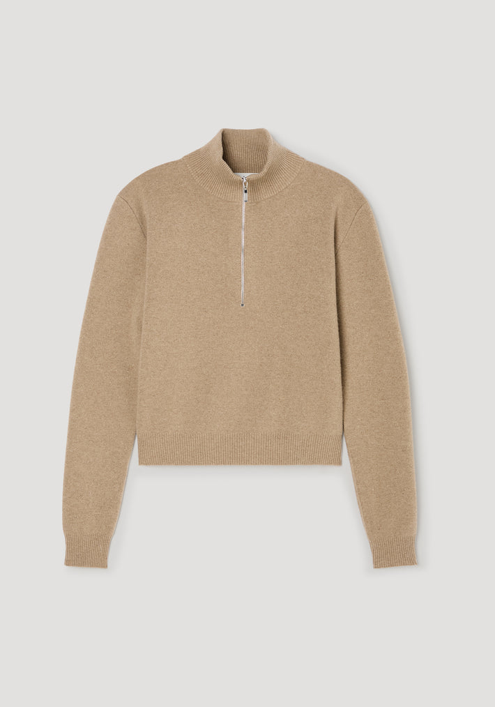 Zipped mouliné polo | camel