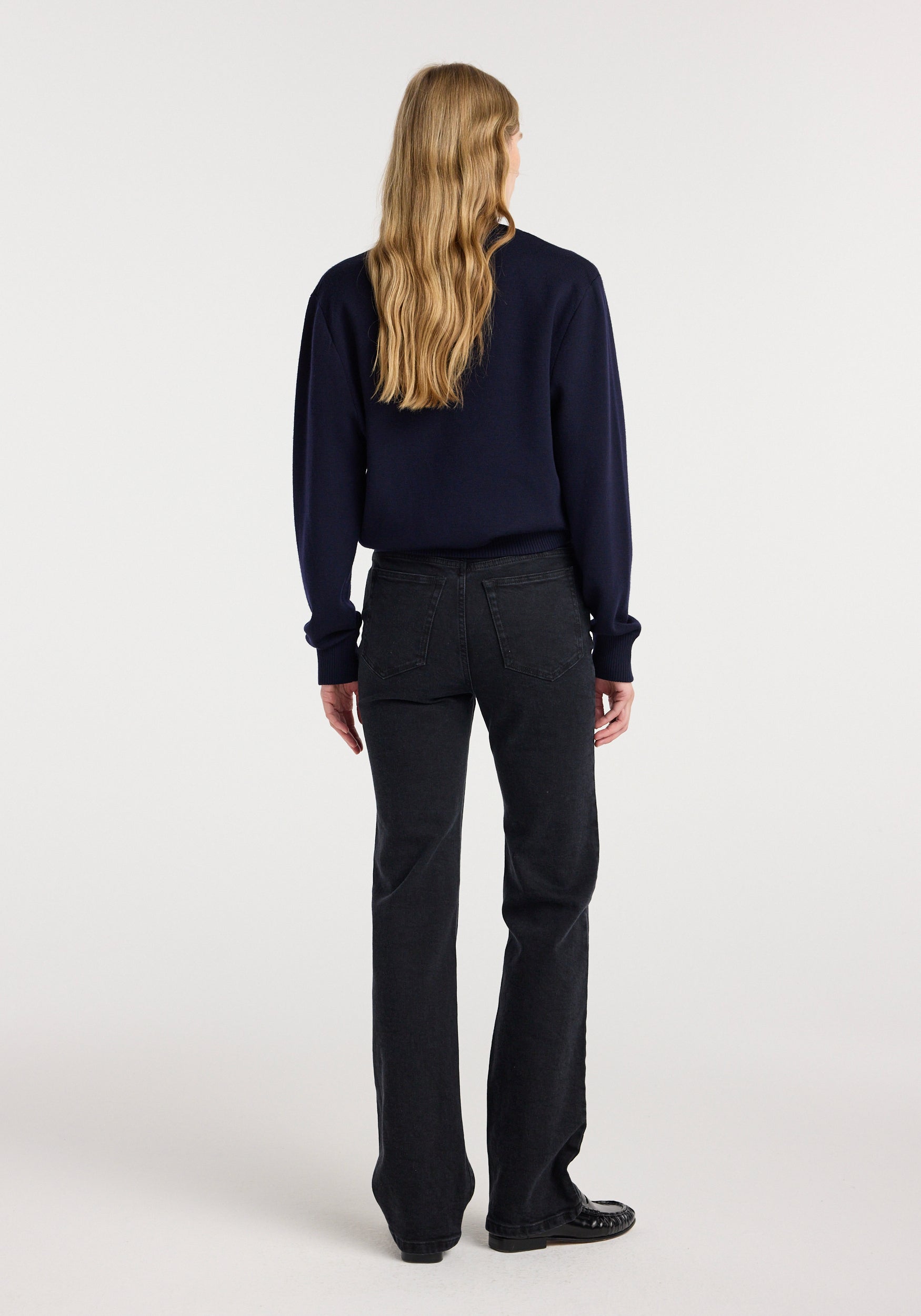 Double v-neck jumper | navy