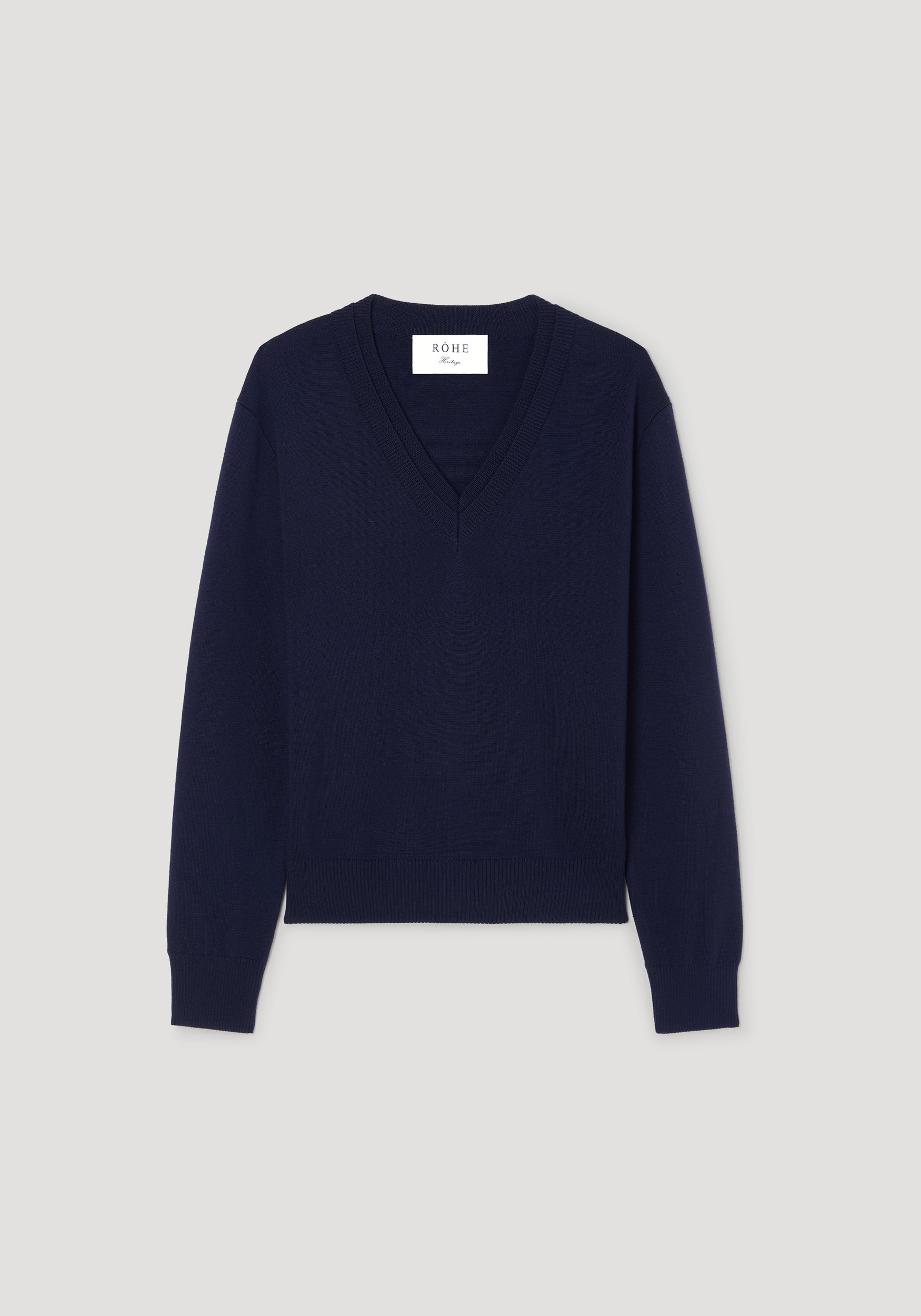 Double v-neck jumper | navy