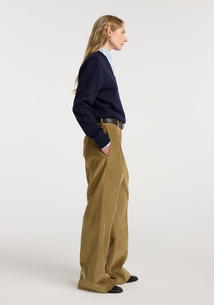 Ted - Lower waist corduroy trousers | beige