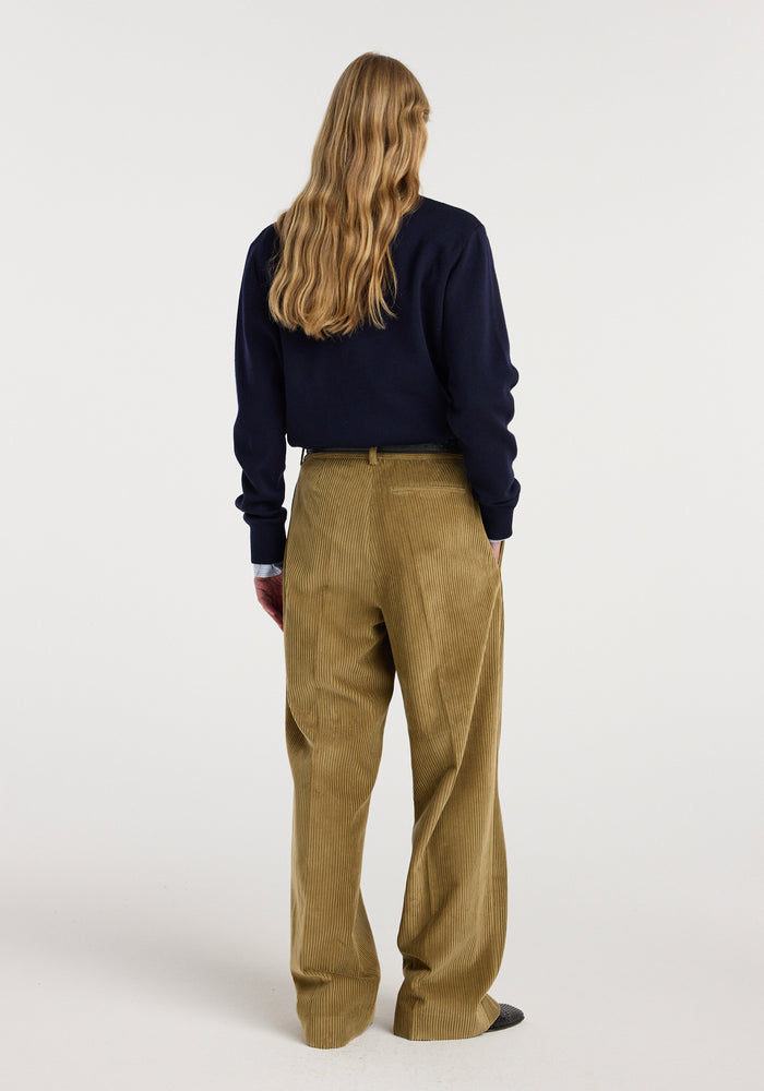 Ted - Lower waist corduroy trousers | beige