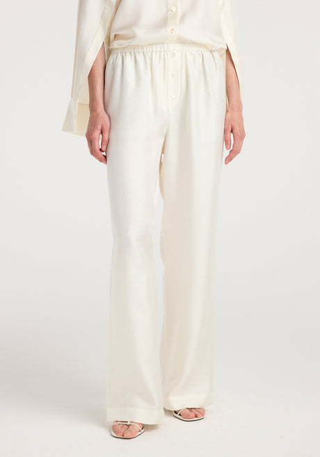 Silk relaxed trousers | cream