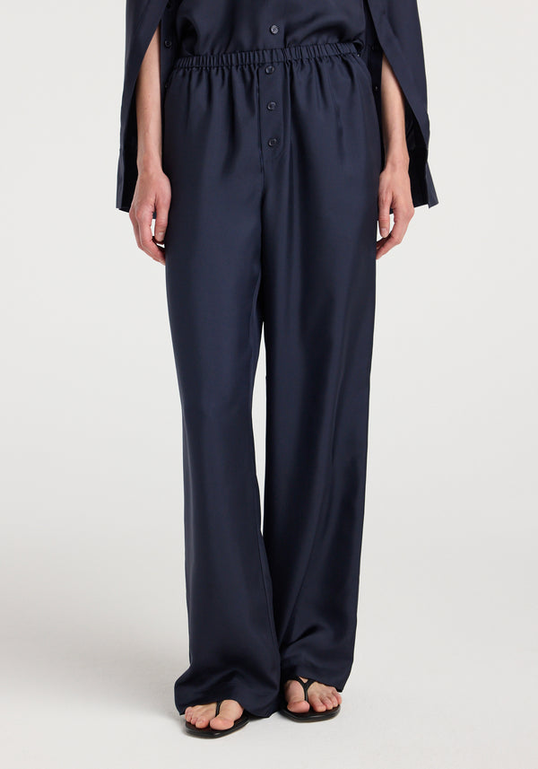 Silk relaxed trousers | night