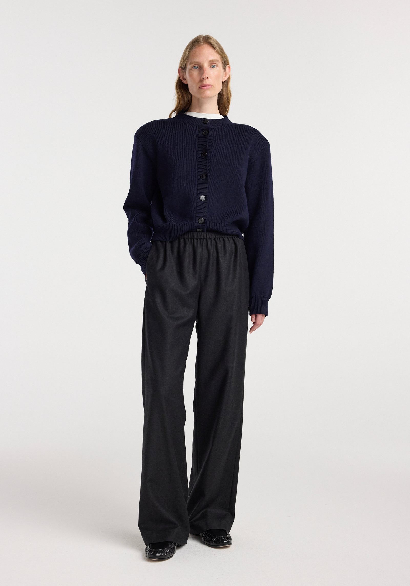 Relaxed fit trousers | anthracite melange