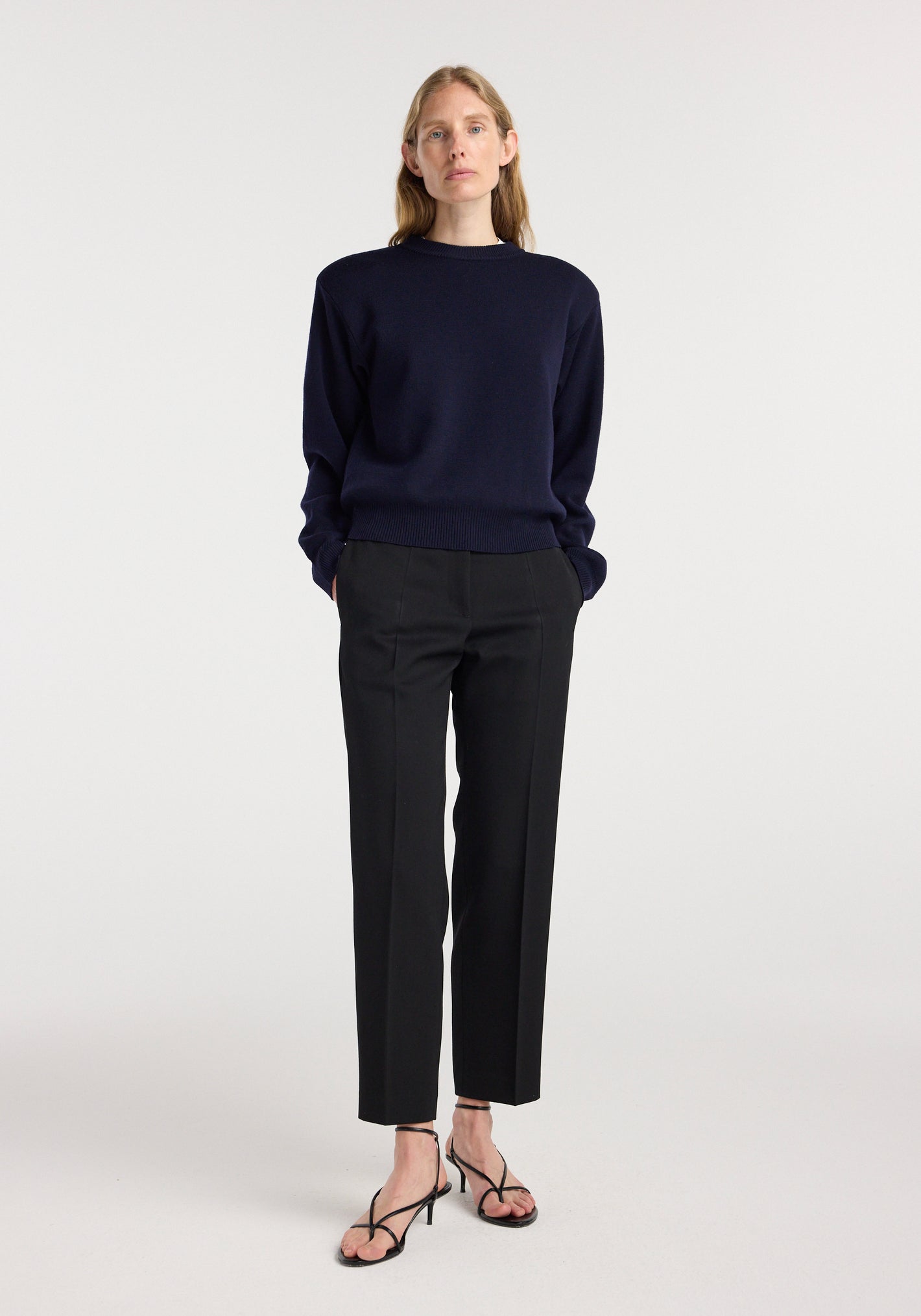 Mies - Cigarette leg tailored trousers | black