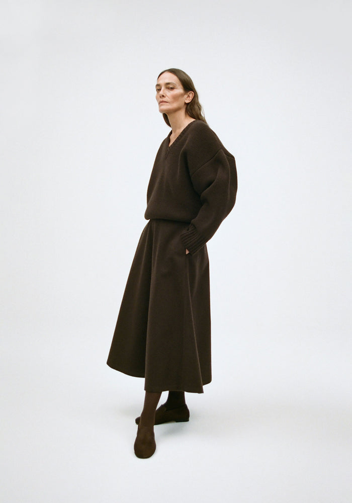 A-line skirt | dark brown
