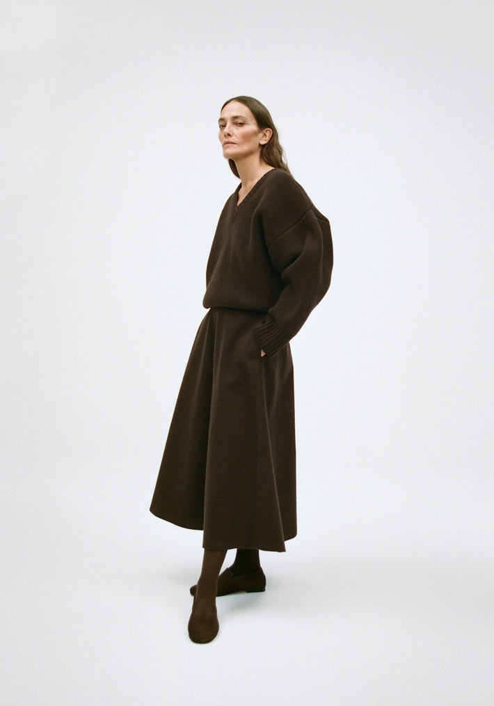 A-line skirt | dark brown