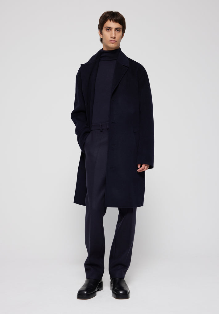 Double face woolen coat | navy