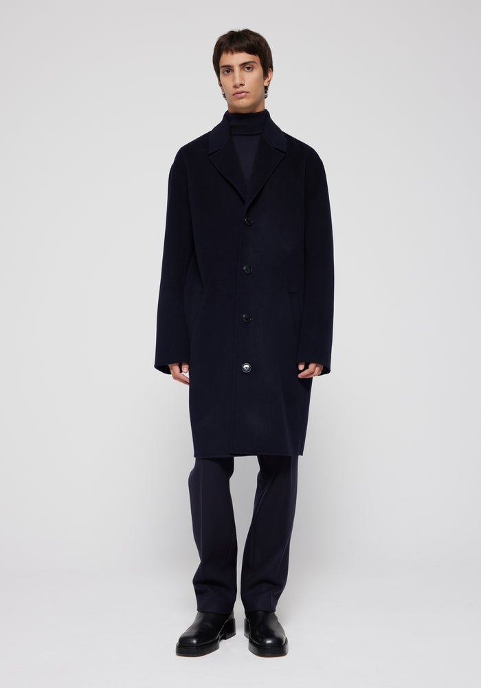 Double face woolen coat | navy