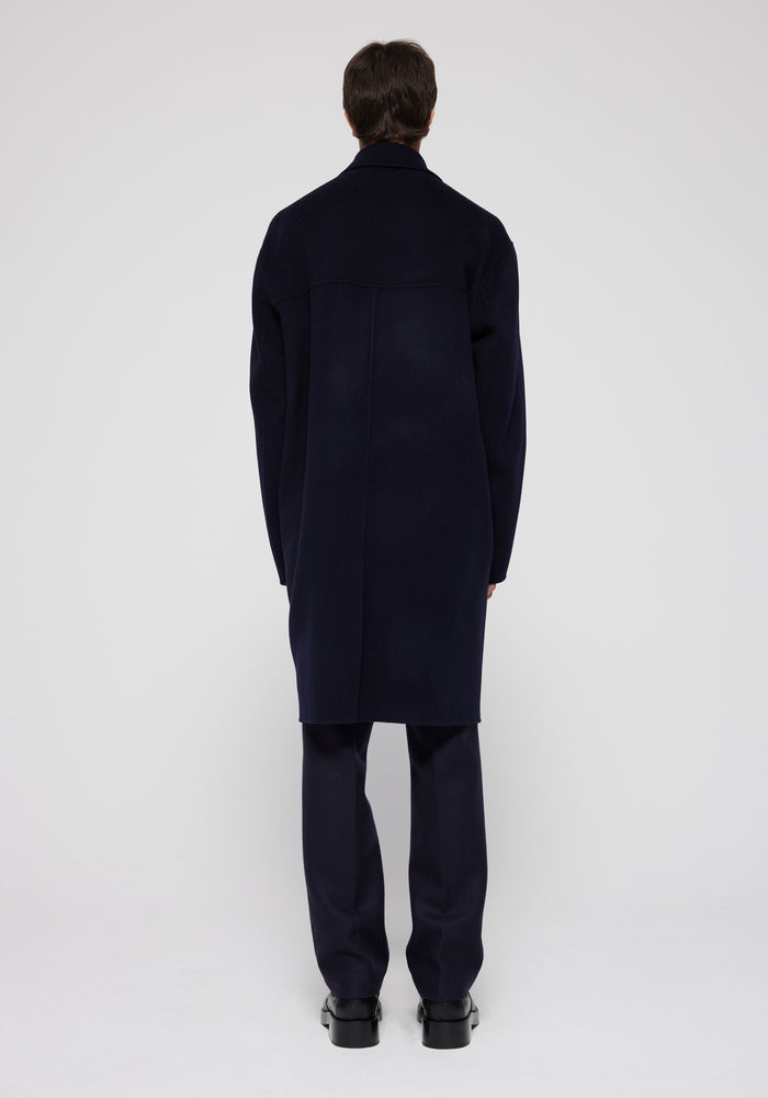 Double face woolen coat | navy