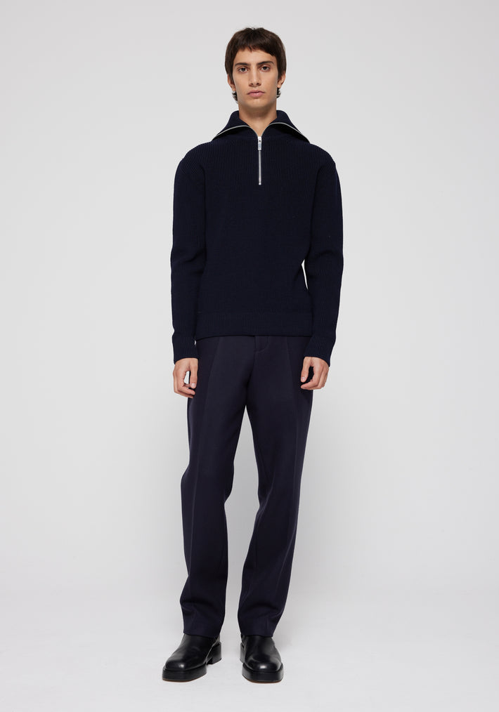 Zipped collar jumper | navy