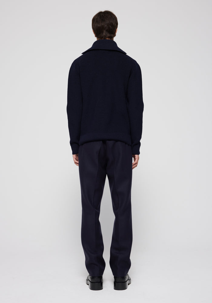 Zipped collar jumper | navy