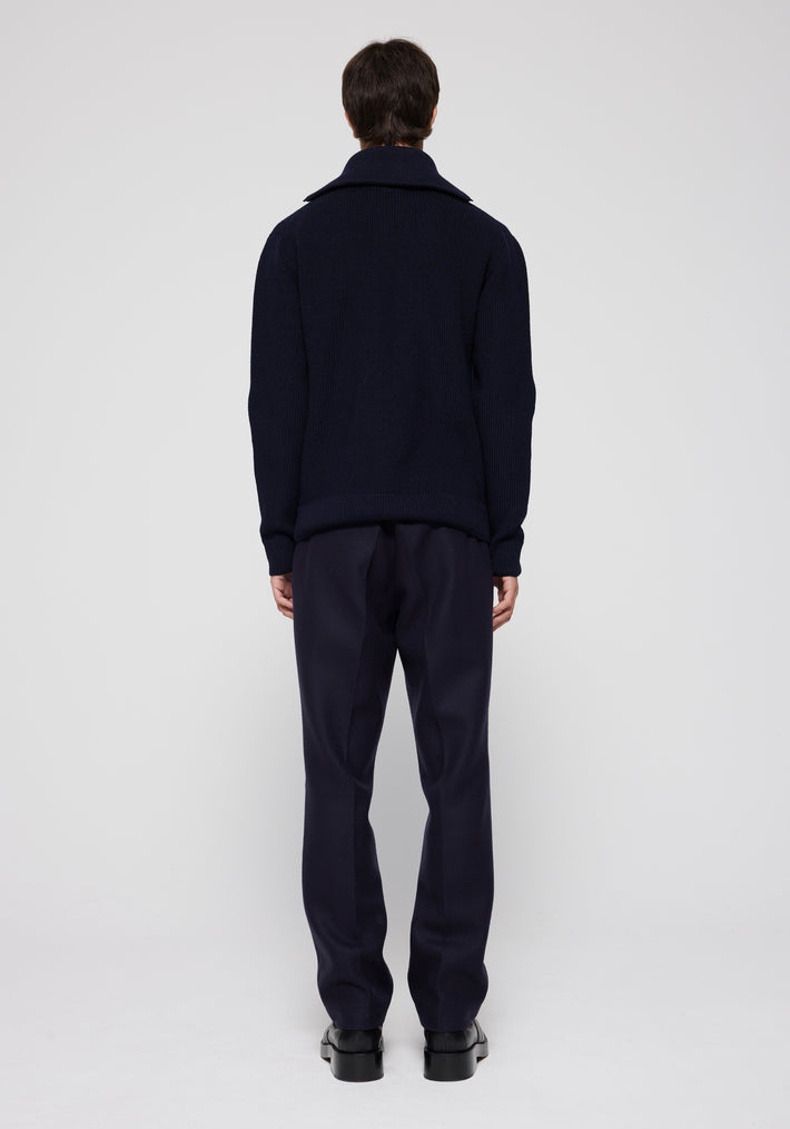 Zipped collar jumper | navy