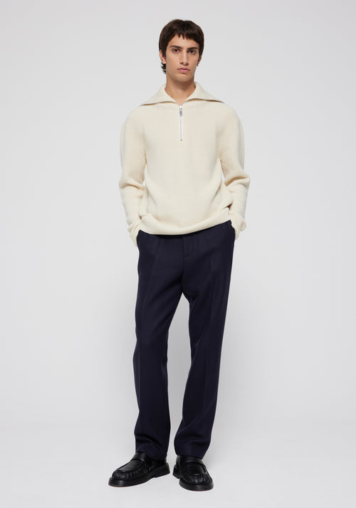 Zipped collar jumper | off-white