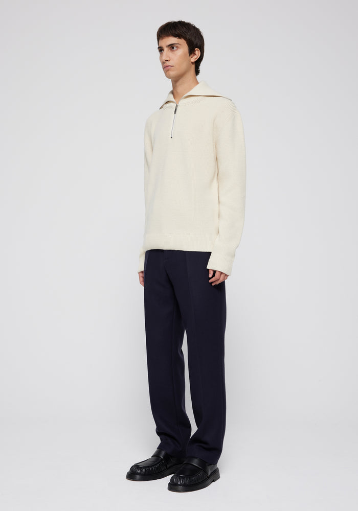 Zipped collar jumper | off-white