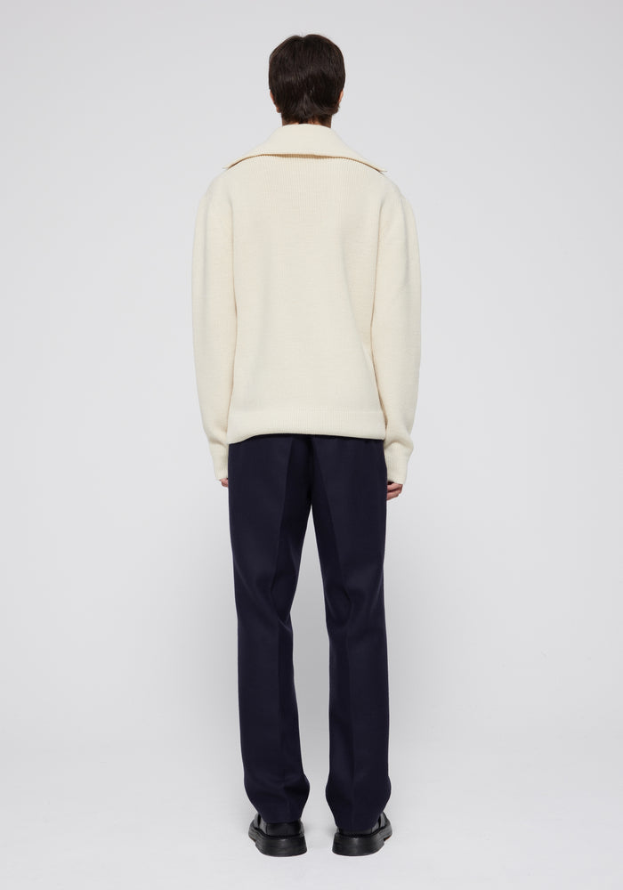 Zipped collar jumper | off-white