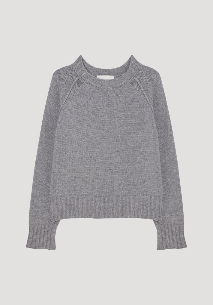 Wool cashmere sweater | grey melange