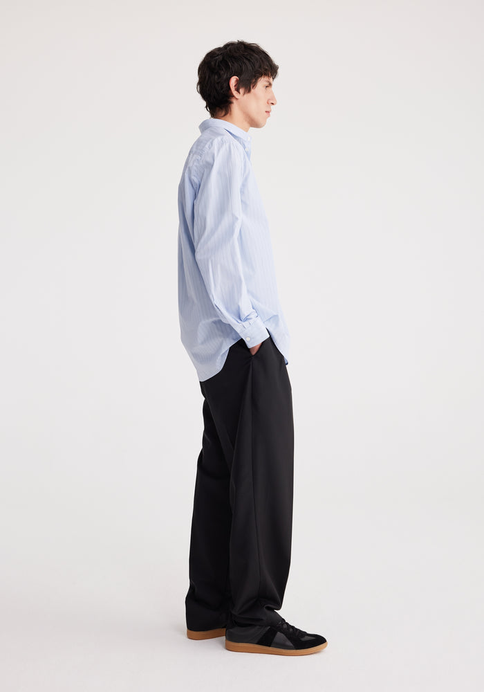 Relaxed long sleeve shirt | sky blue/white outlined stripe