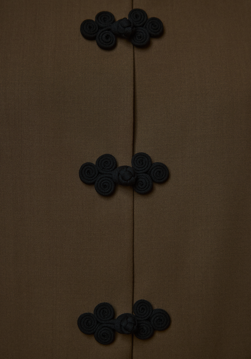 A detail of a pankou closure jacket 