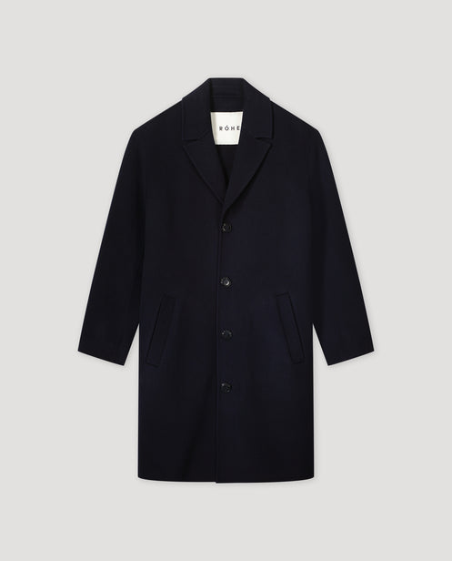 Double face woolen coat | navy