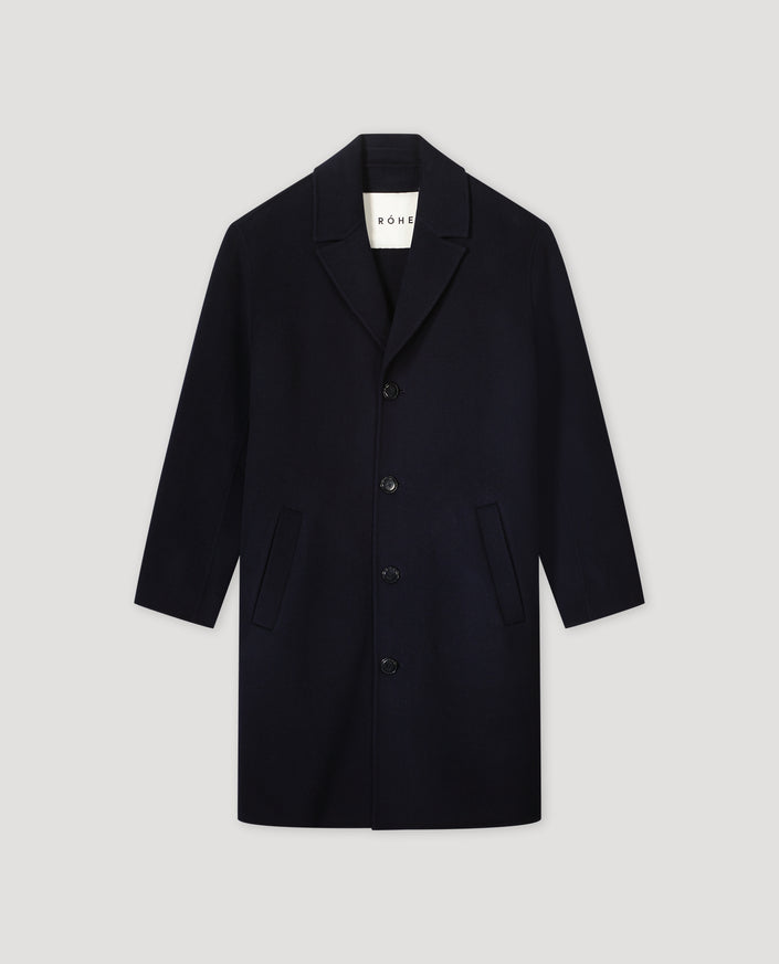 Double face woolen coat | navy