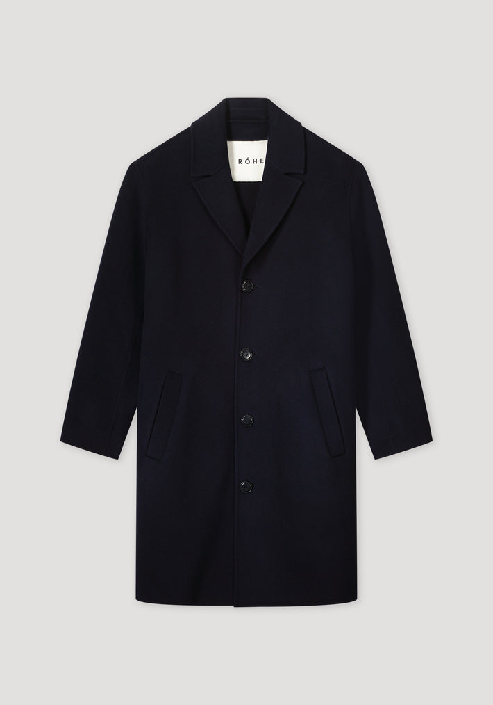 Double face woolen coat | navy