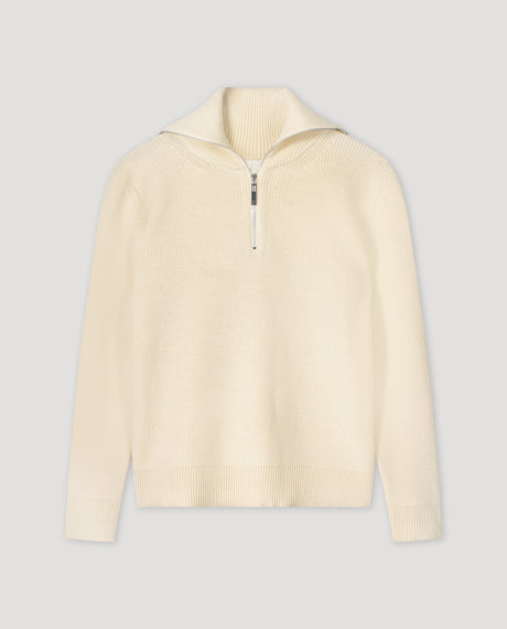 Zipped collar jumper | off-white